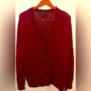 Ralph lauren women's red grandpa sweater 3X